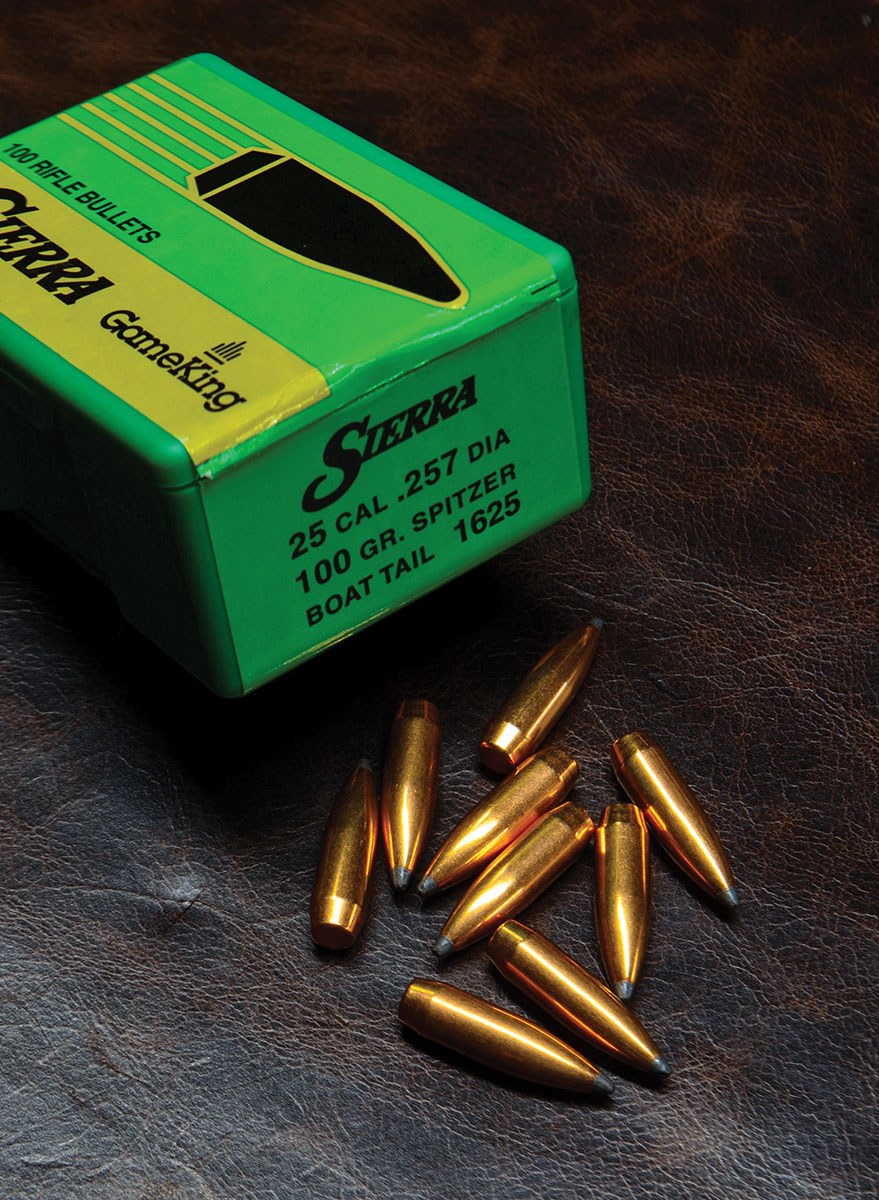 The Sierra 100-grain spitzer boat-tail is one of the all-time great hunting bullets in .257 caliber, and the Jarrett 257 Weatherby loves them.